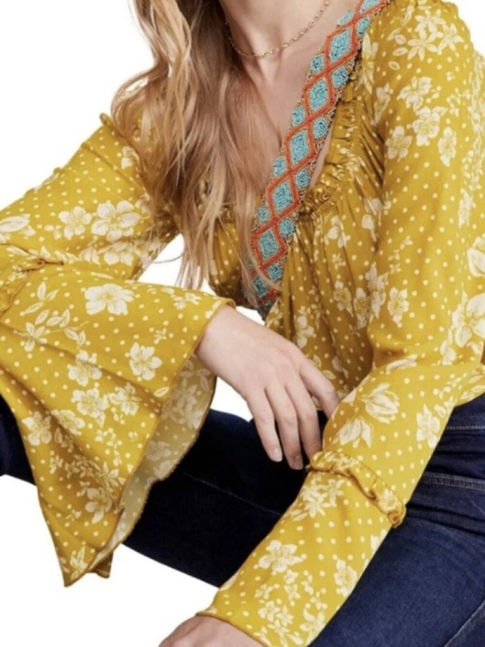 Free People "One On One Date" Bodysuit Size S
